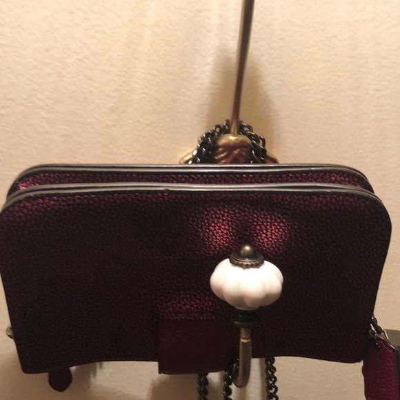 Authentic Coach Metallic Crossbody! Worn once! Gunmetal hardware! - Picture 10 of 11